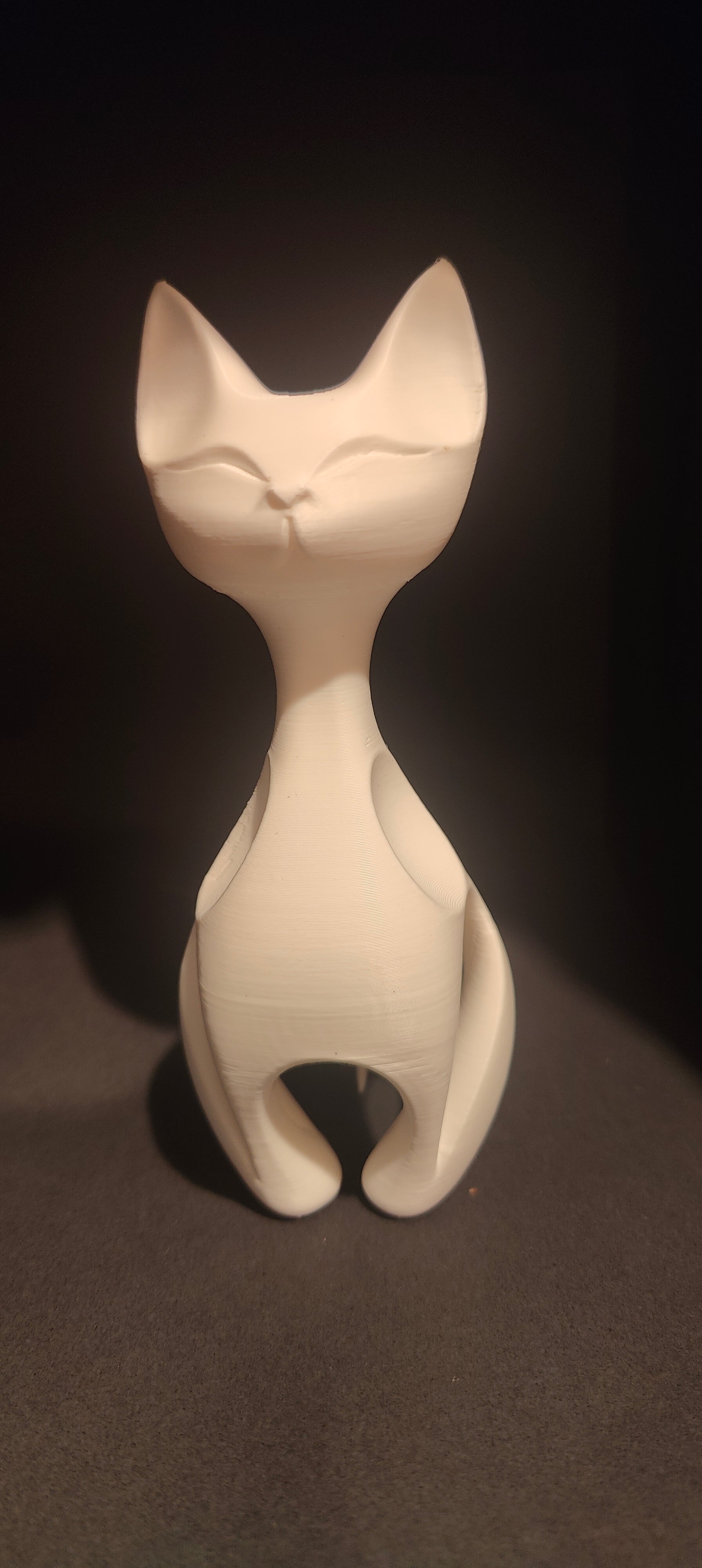Minimalist 3D Printed Cat Sculpture