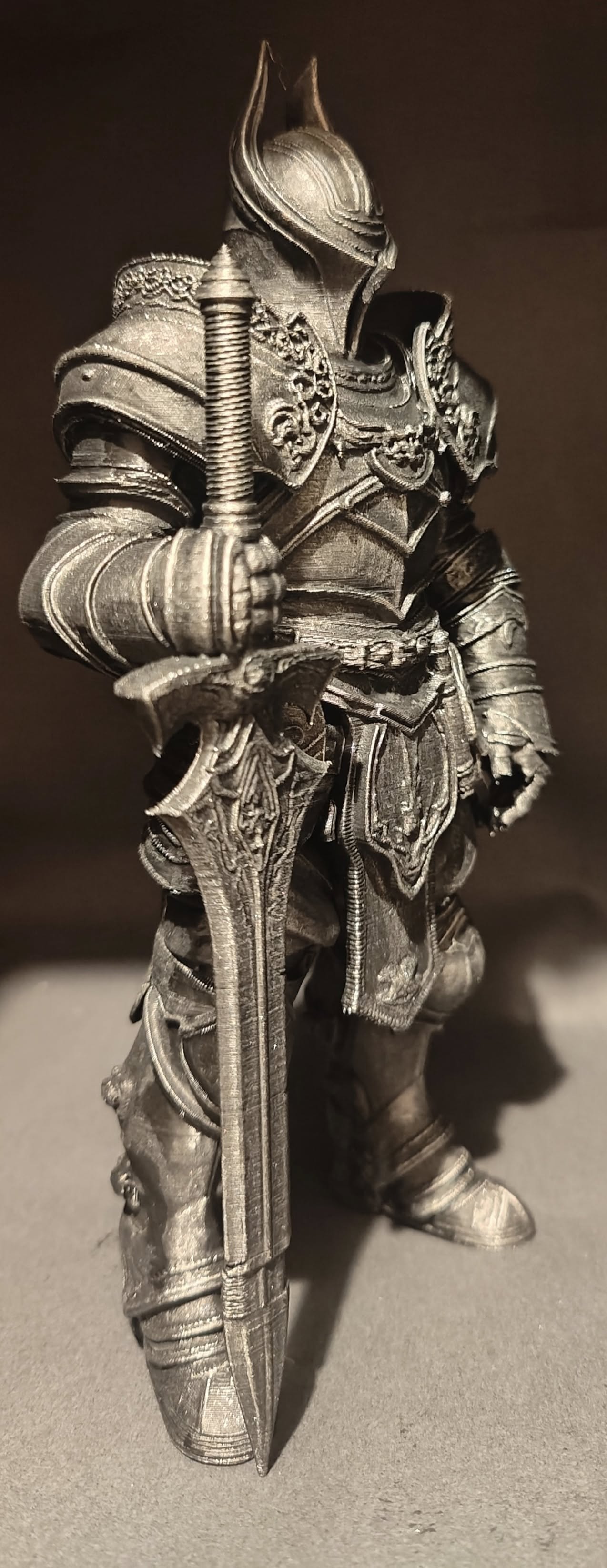 3D Printed Armored Knight Statue Highly Detailed Fantasy Collectible