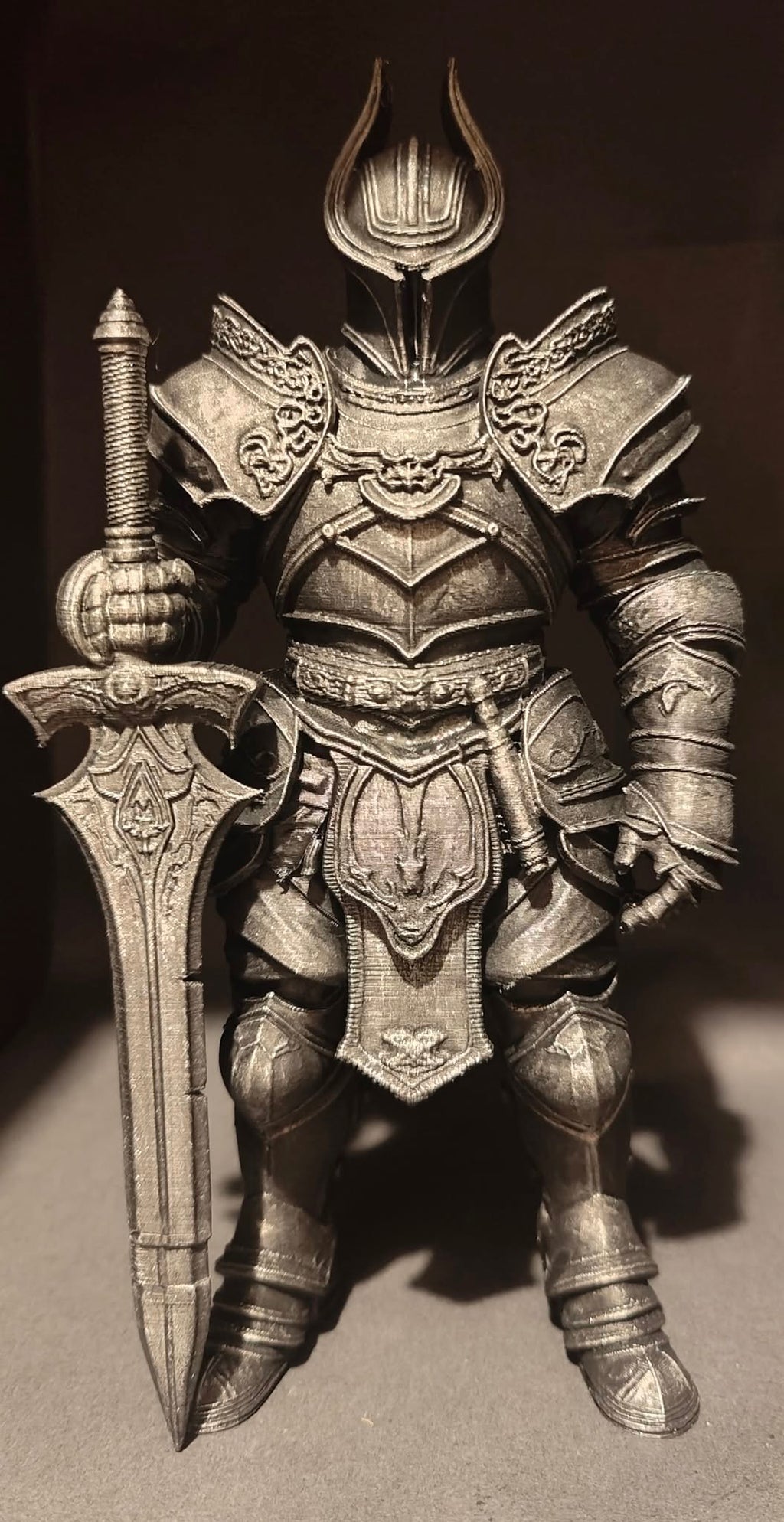 3D Printed Armored Knight Statue Highly Detailed Fantasy Collectible