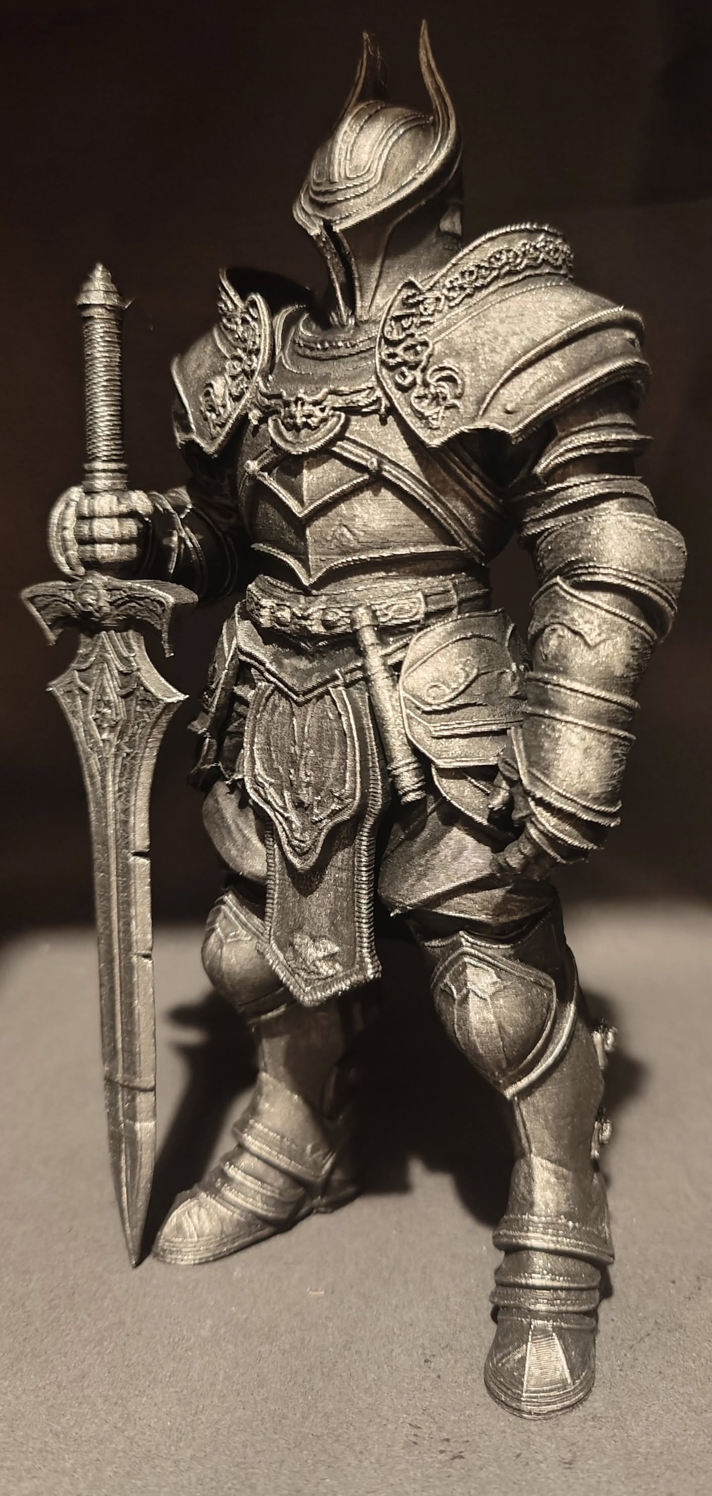 3D Printed Armored Knight Statue Highly Detailed Fantasy Collectible