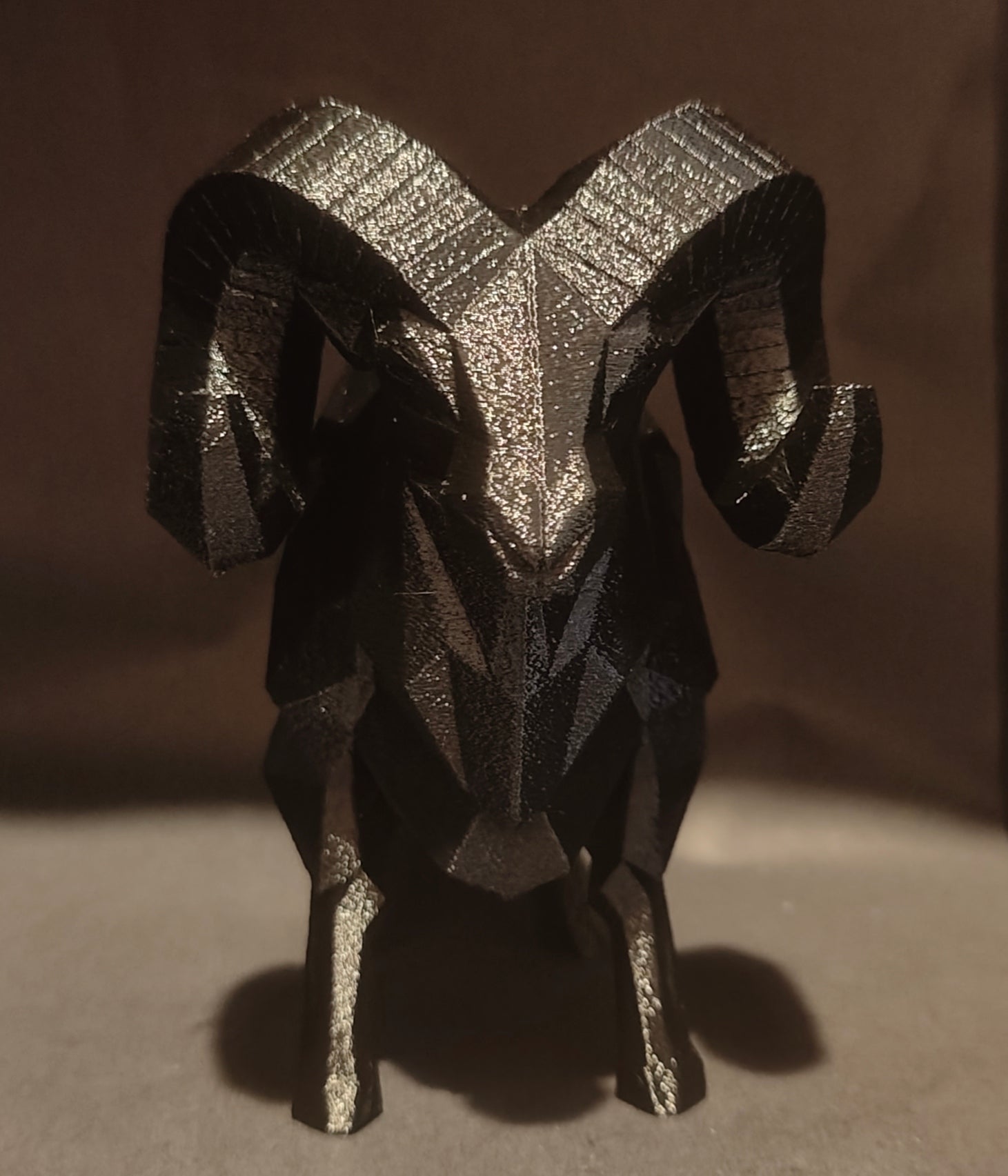 Geometric Ram Sculpture Modern Statement Piece