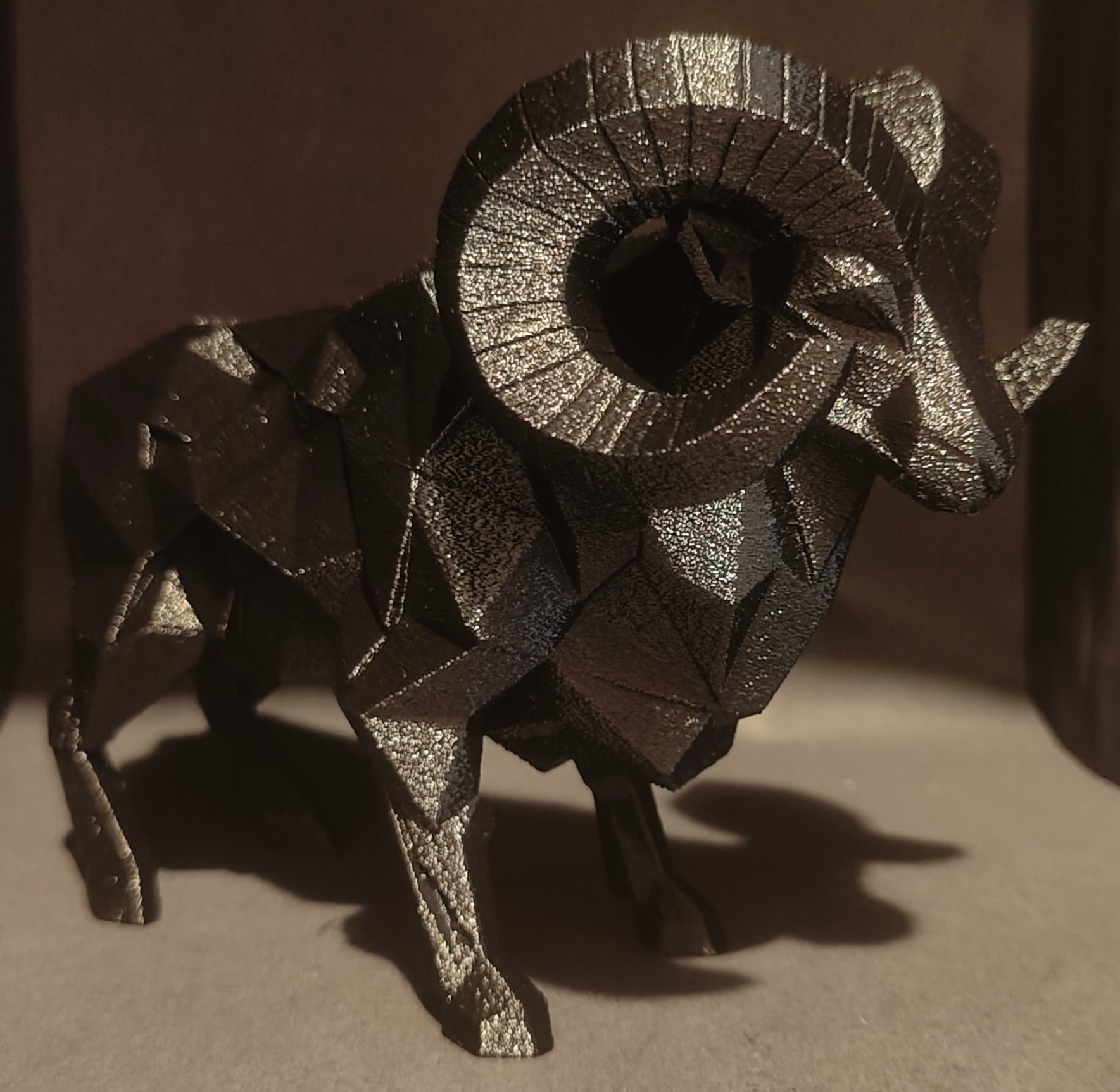 Geometric Ram Sculpture Modern Statement Piece