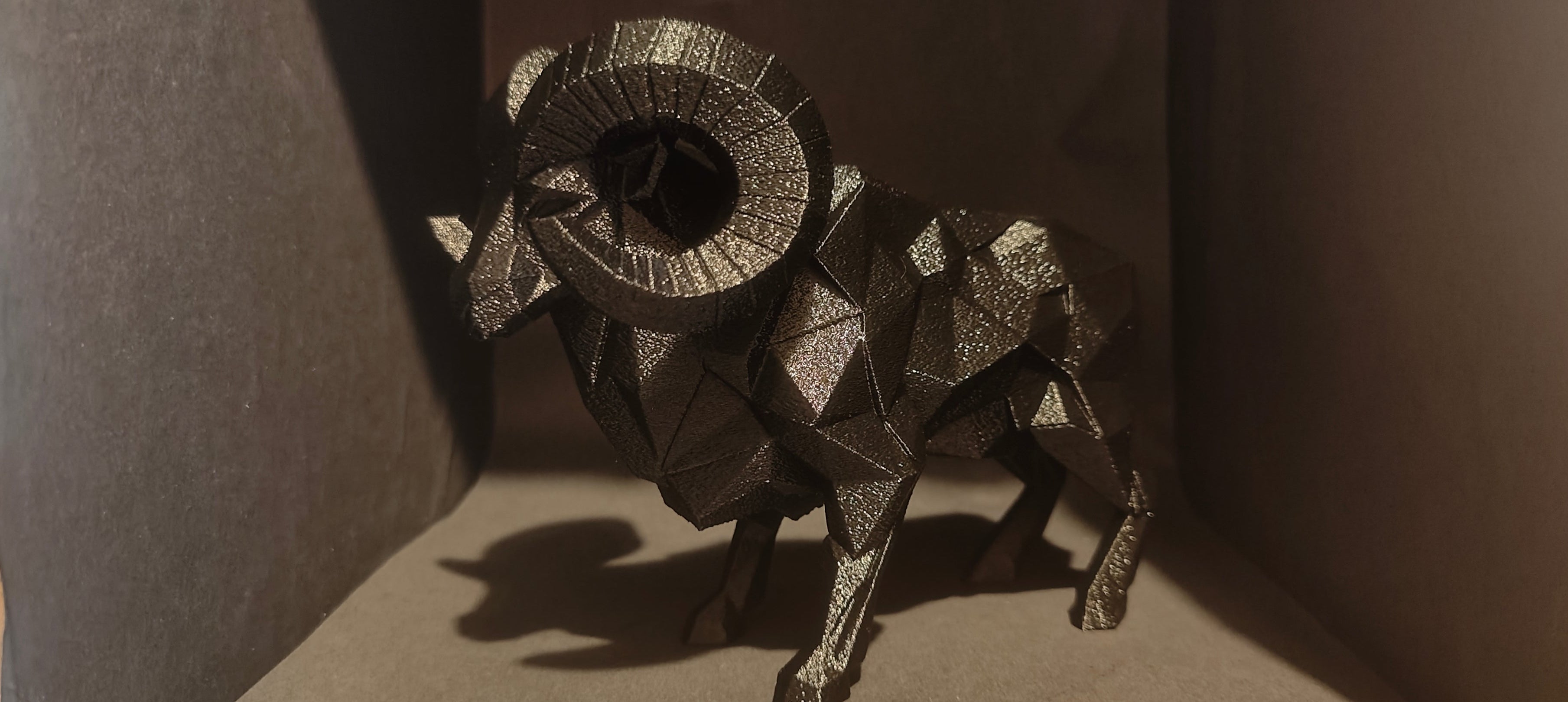 Geometric Ram Sculpture Modern Statement Piece