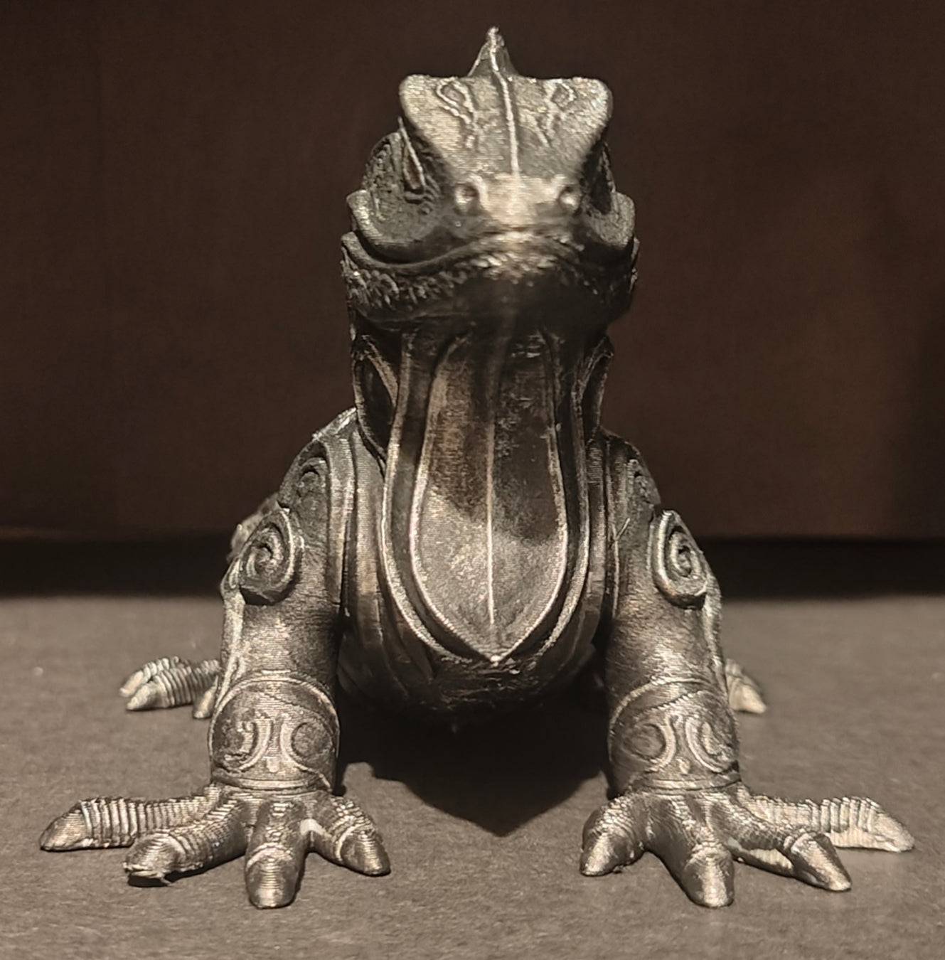 Fantasy Dragon Lizard Sculpture Stone Style Finish