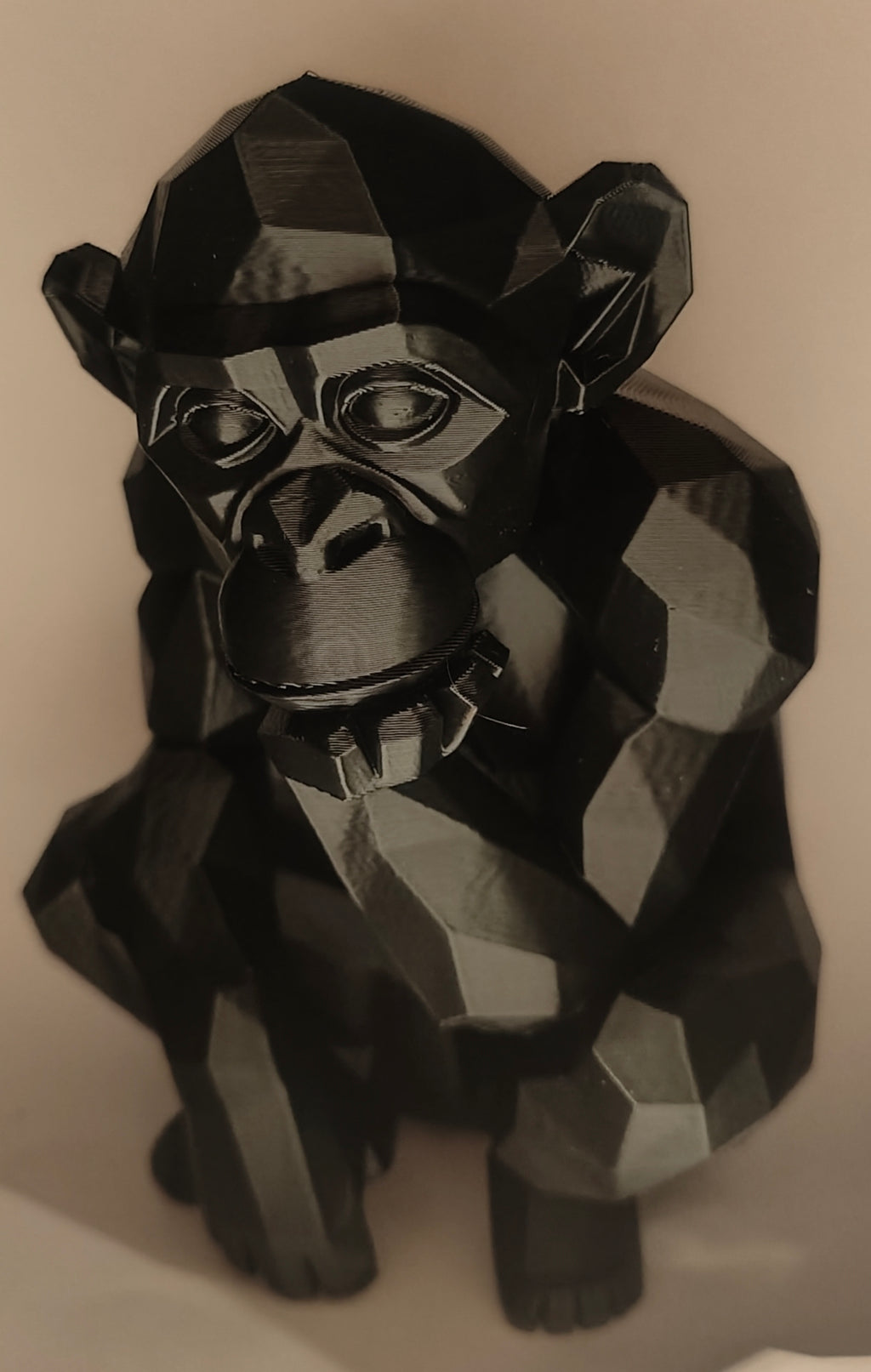 Geometric Gorilla Sculpture Matte Black