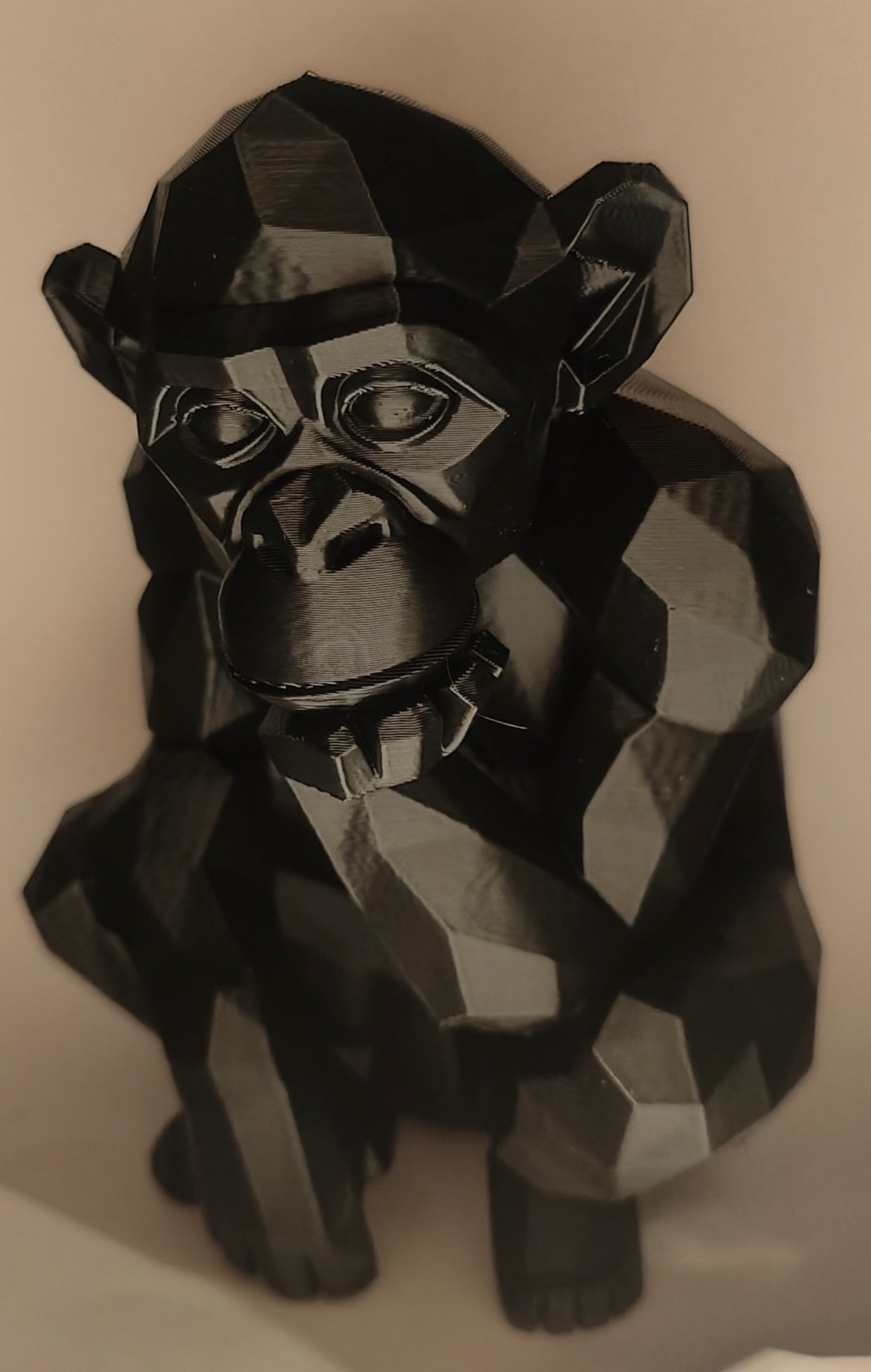 Geometric Gorilla Sculpture Matte Black