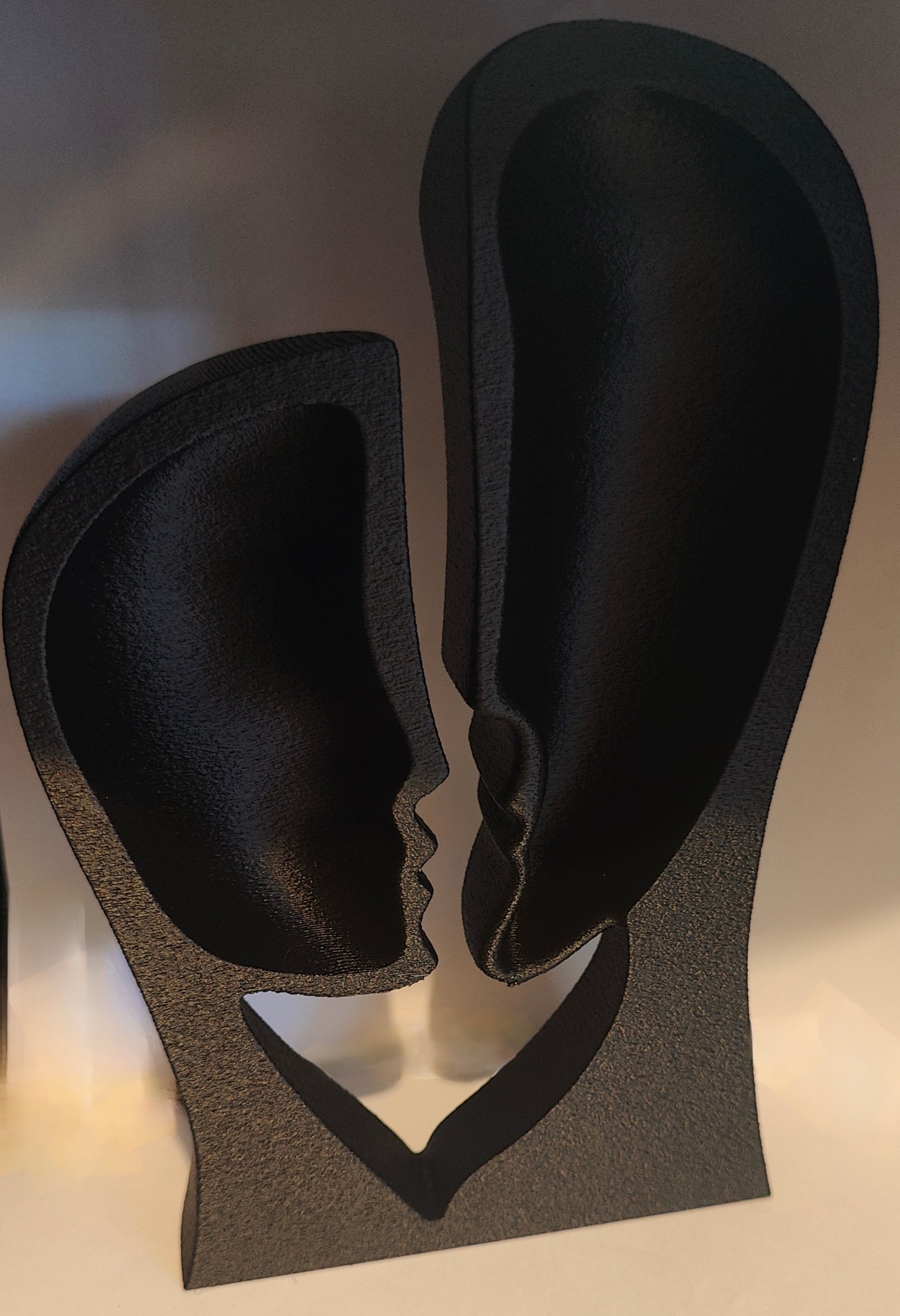 Abstract Lovers Sculpture Matte Black