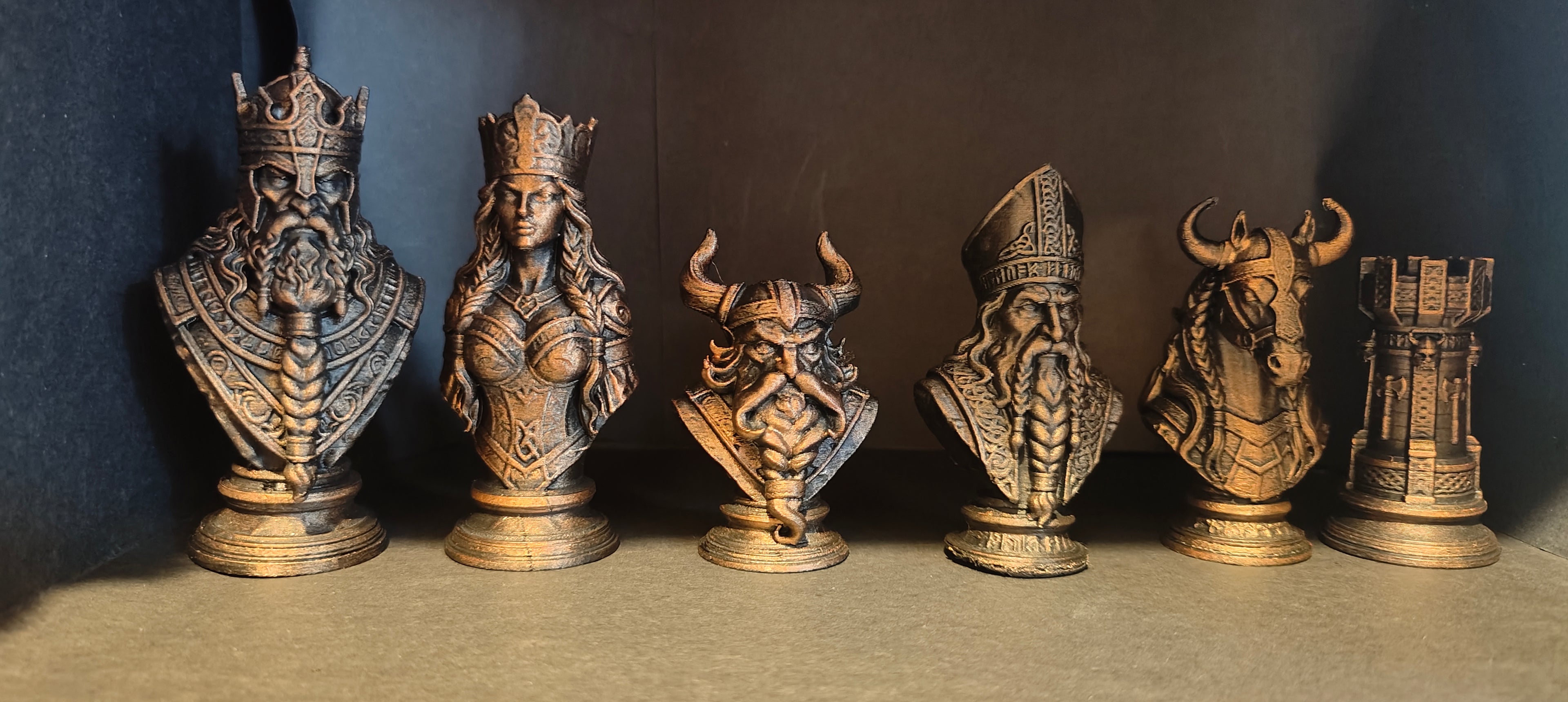 Fantasy Chess Piece Sculptures Viking & Medieval Set