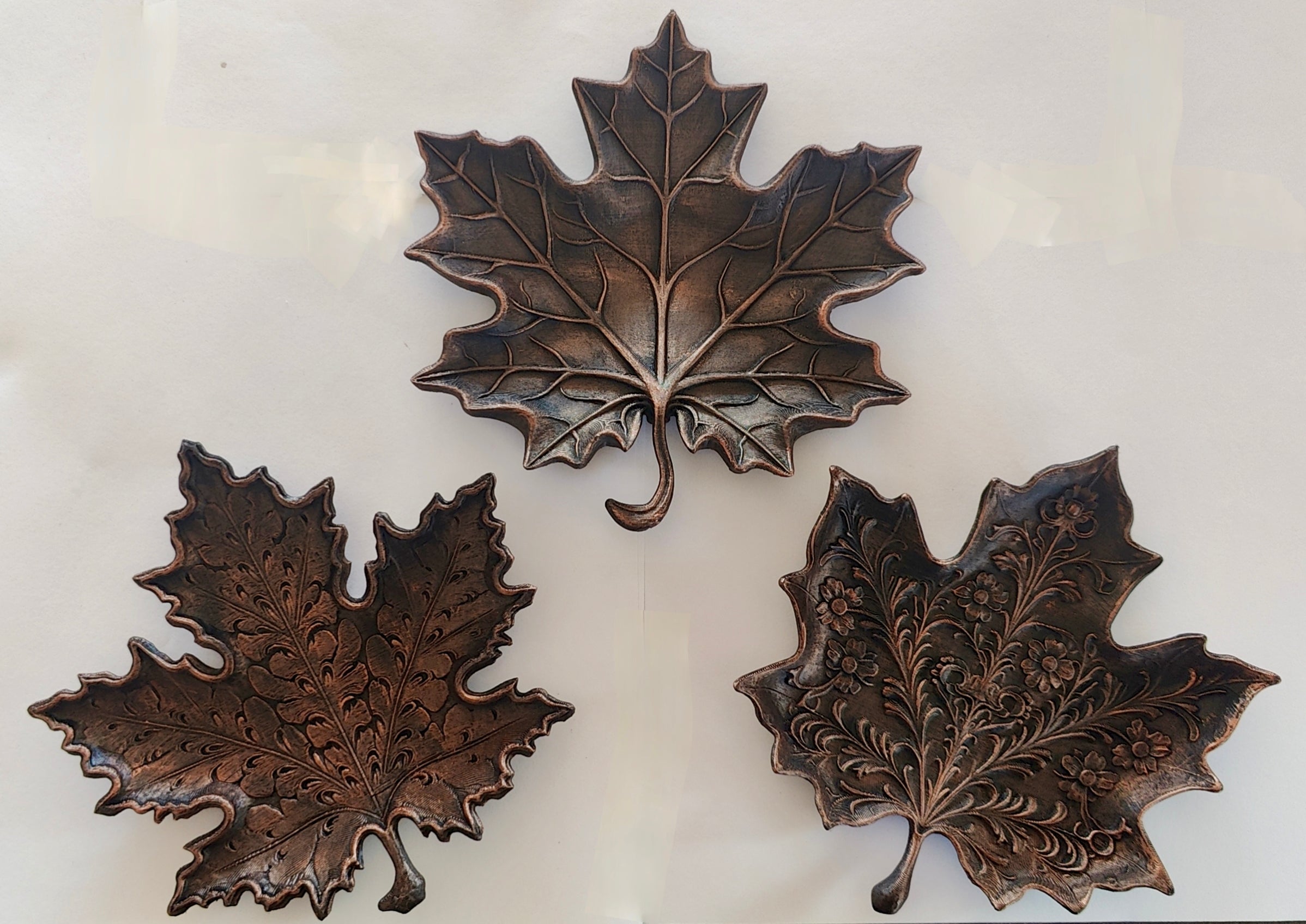 Decorative Leaf Trays 3D Printed with Stunning Metallic Finish