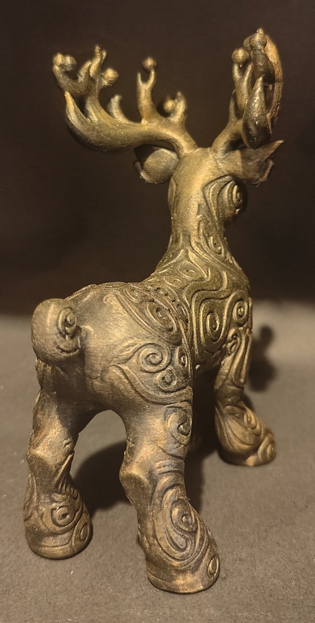 Ornate Reindeer Figurine Detailed 3D Printed Christmas Decor