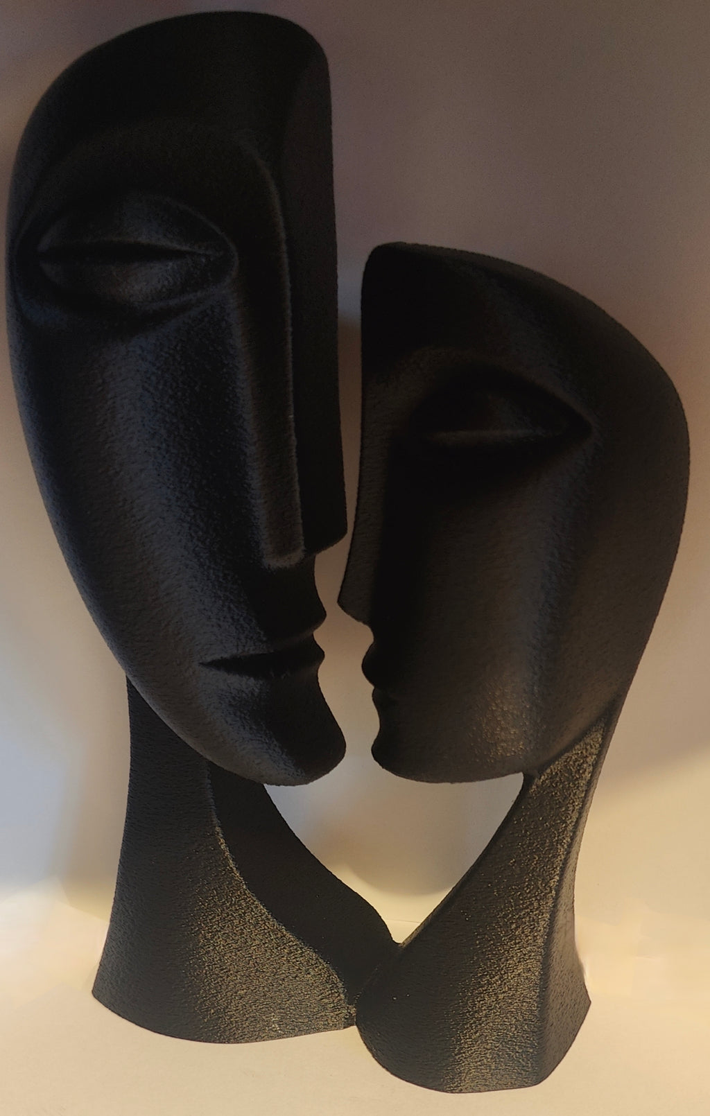 Abstract Lovers Sculpture Matte Black