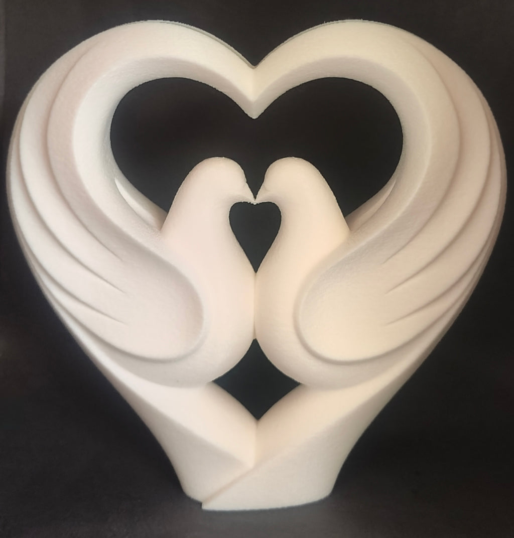 Interlocking Heart Sculpture
Matte White