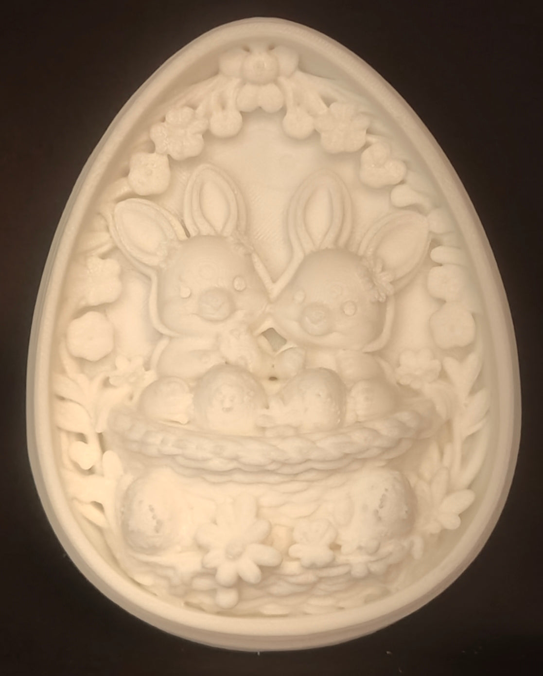 Easter Bunny Egg Relief Matte White