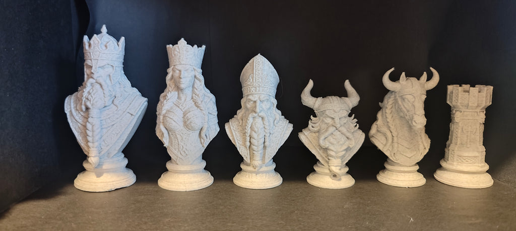 Fantasy Chess Piece Sculptures Viking & Medieval Set