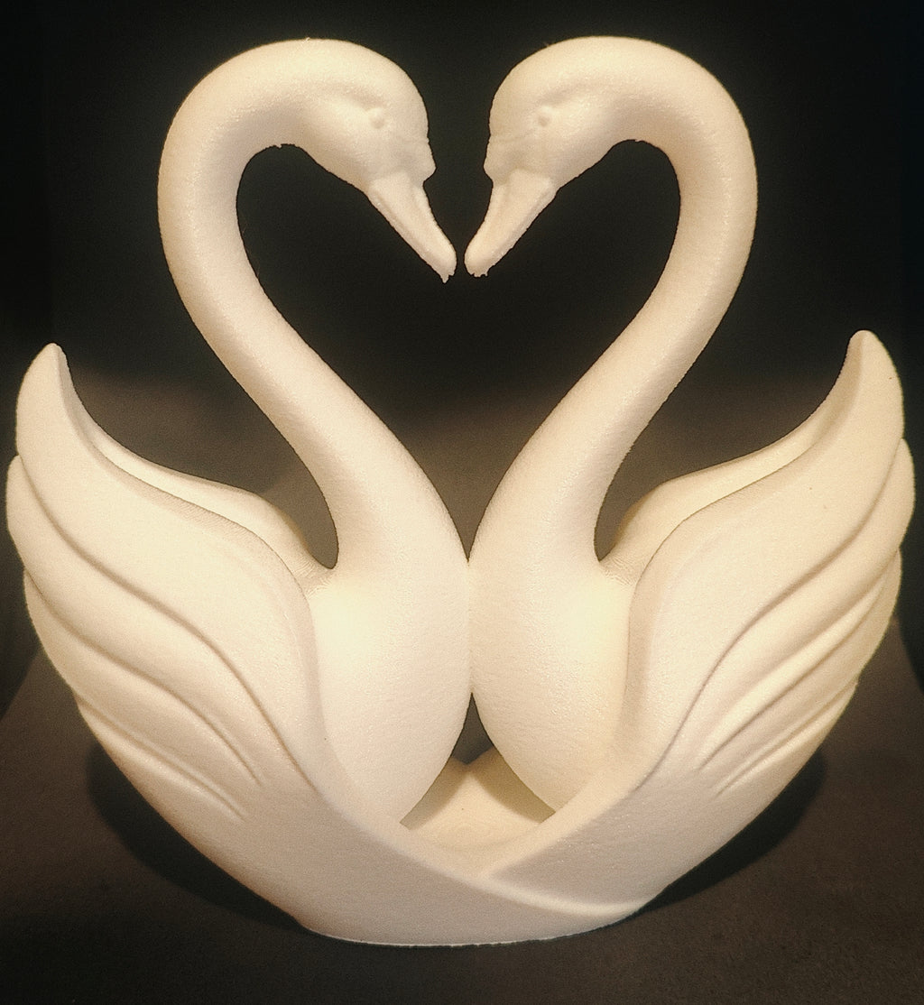 Twin Swan Sculpture Matte White