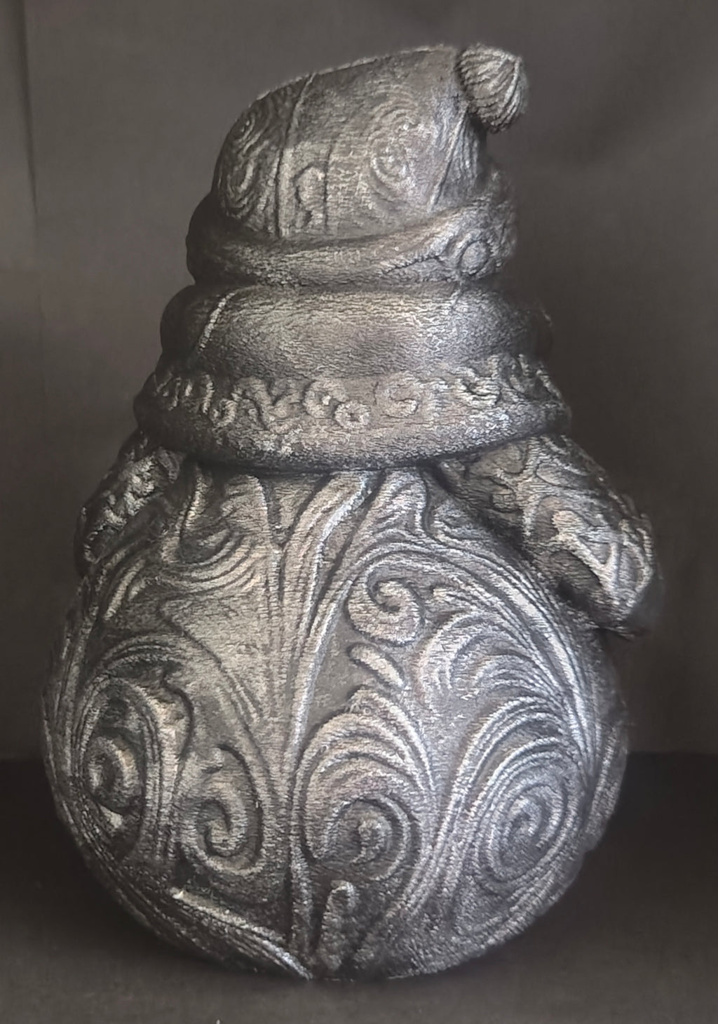 Ornate Snowman Sculpture Stone Style Finish