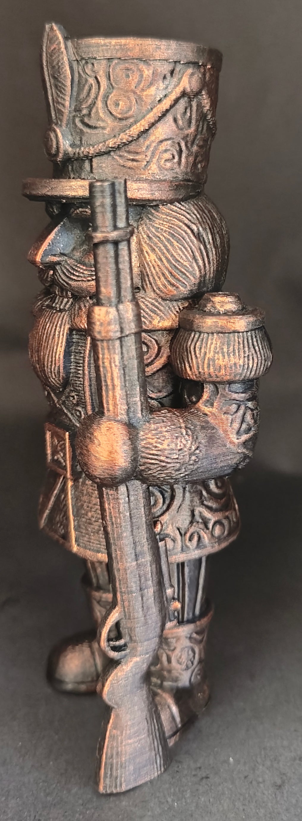 Ornate Nutcracker Statue Detailed 3D Printed Christmas Decor