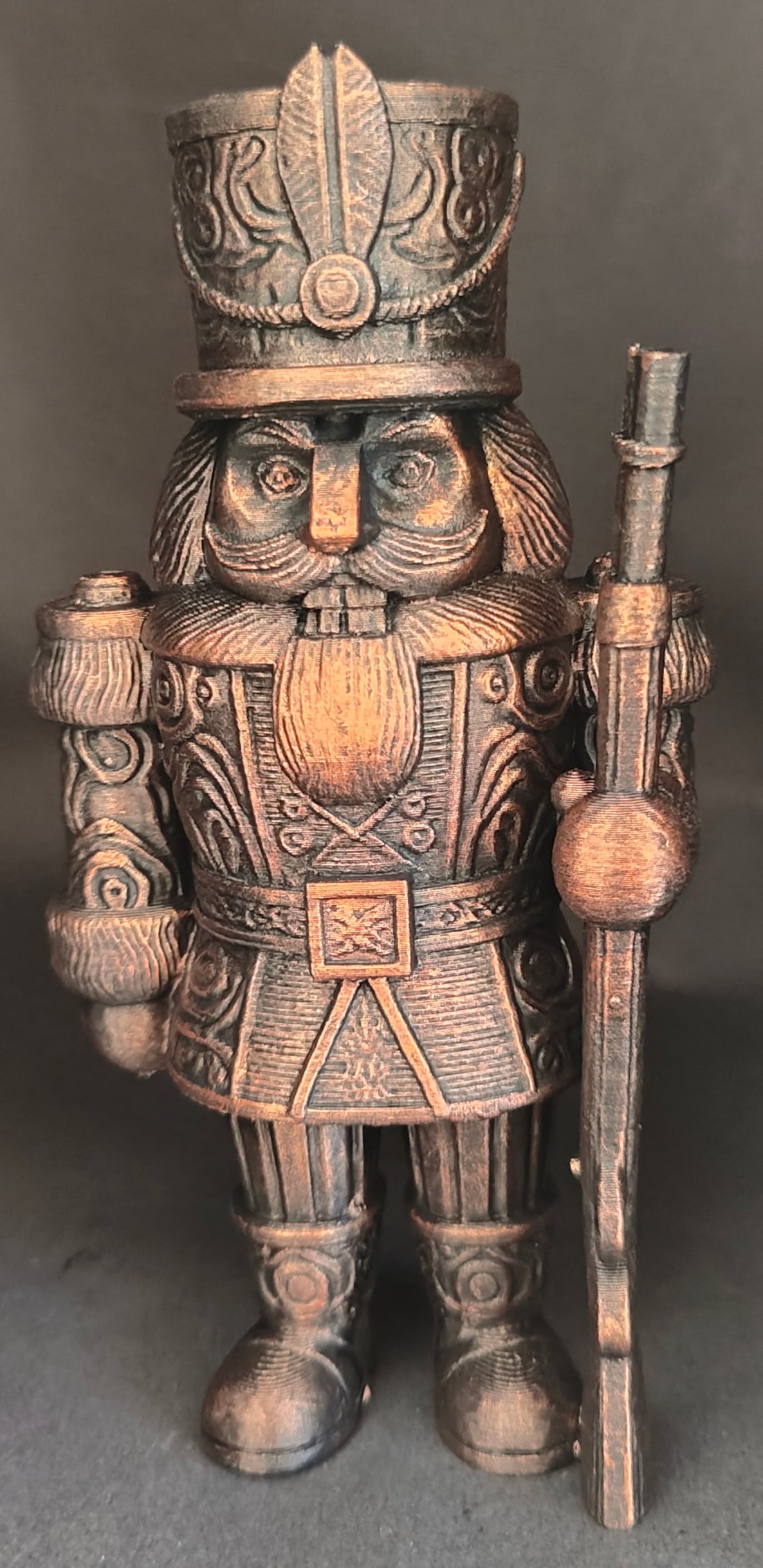 Ornate Nutcracker Statue Detailed 3D Printed Christmas Decor