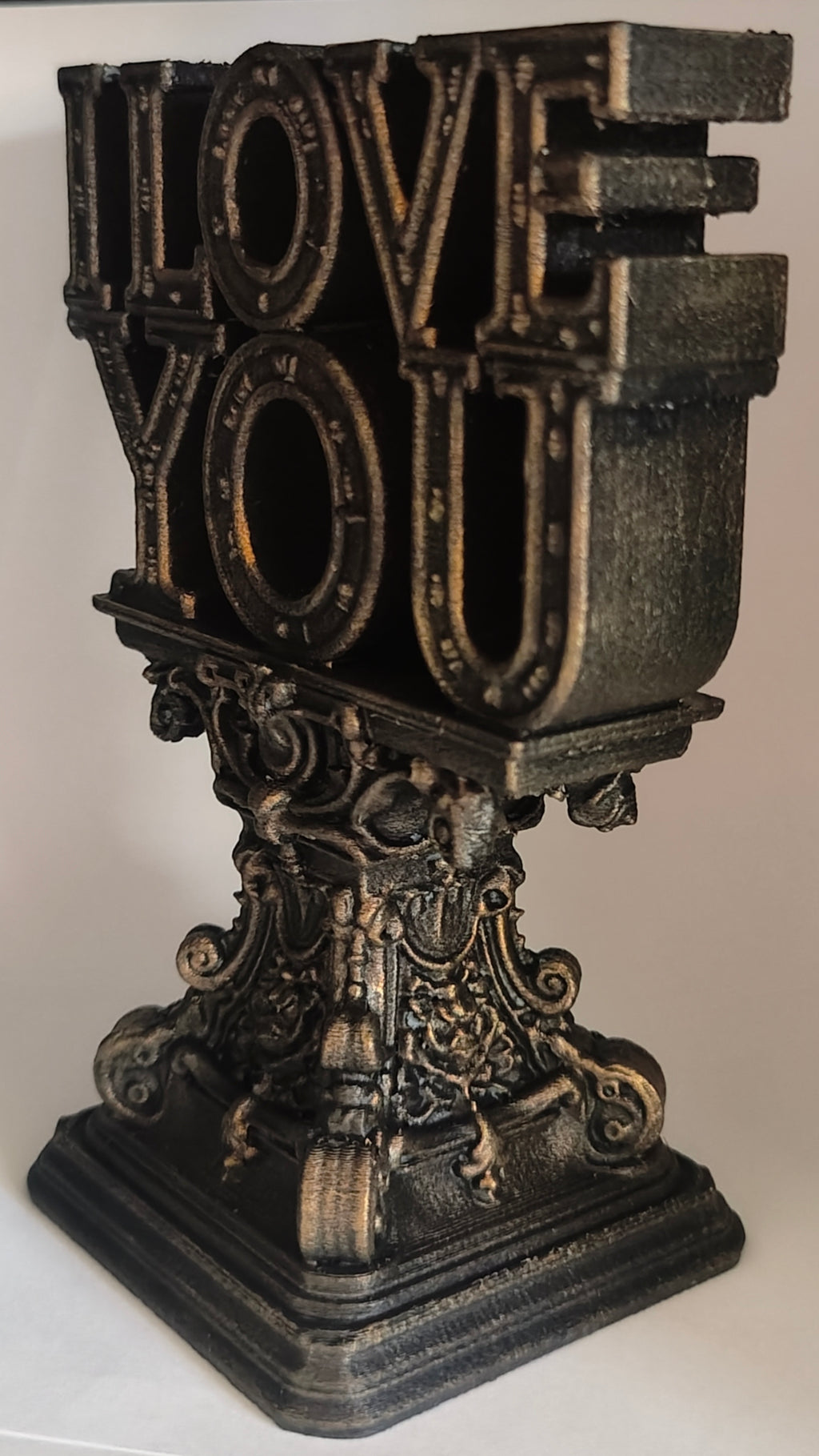 I Love You Sculpture Antique Black & Gold