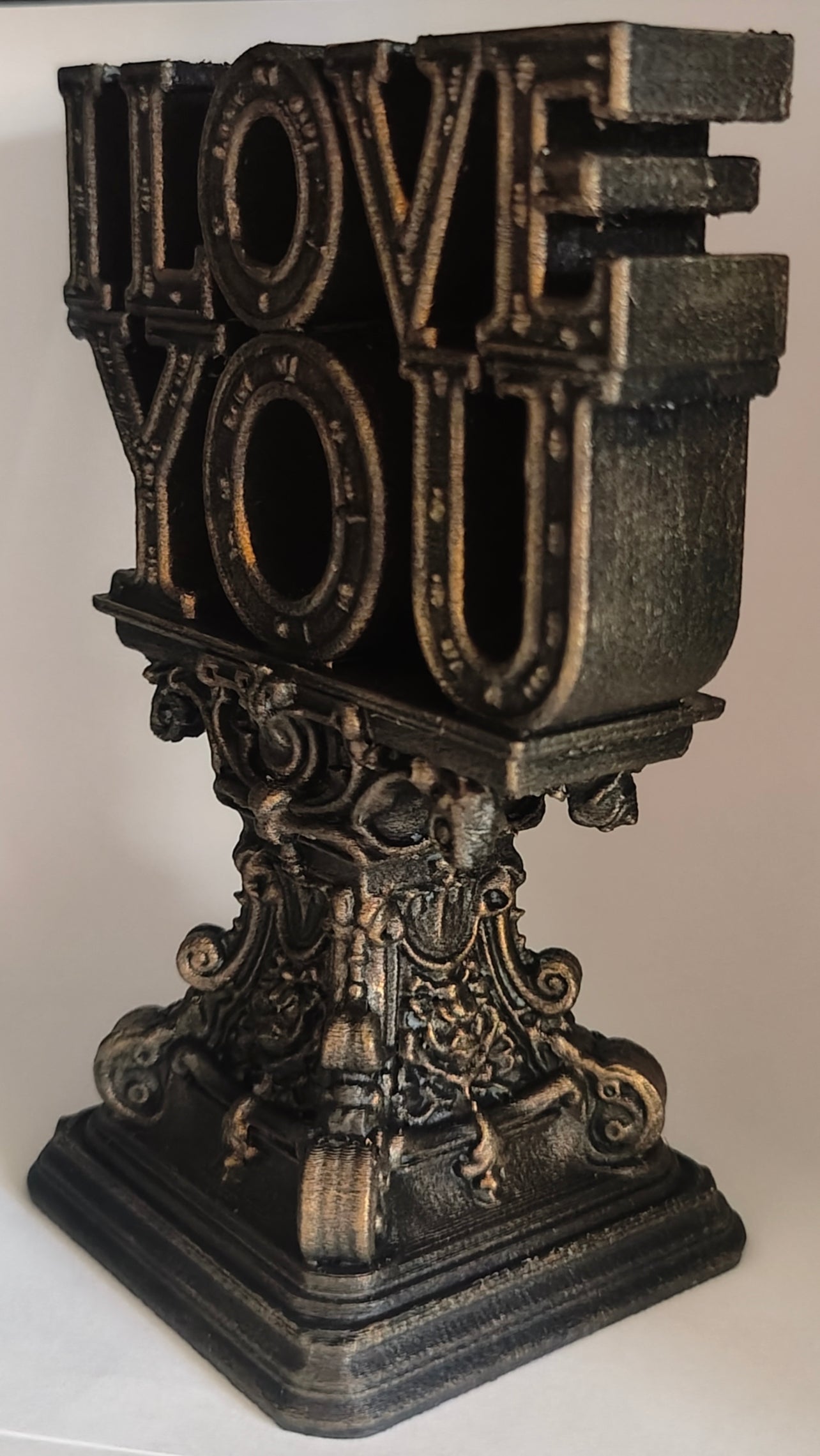 I Love You Sculpture Antique Black & Gold