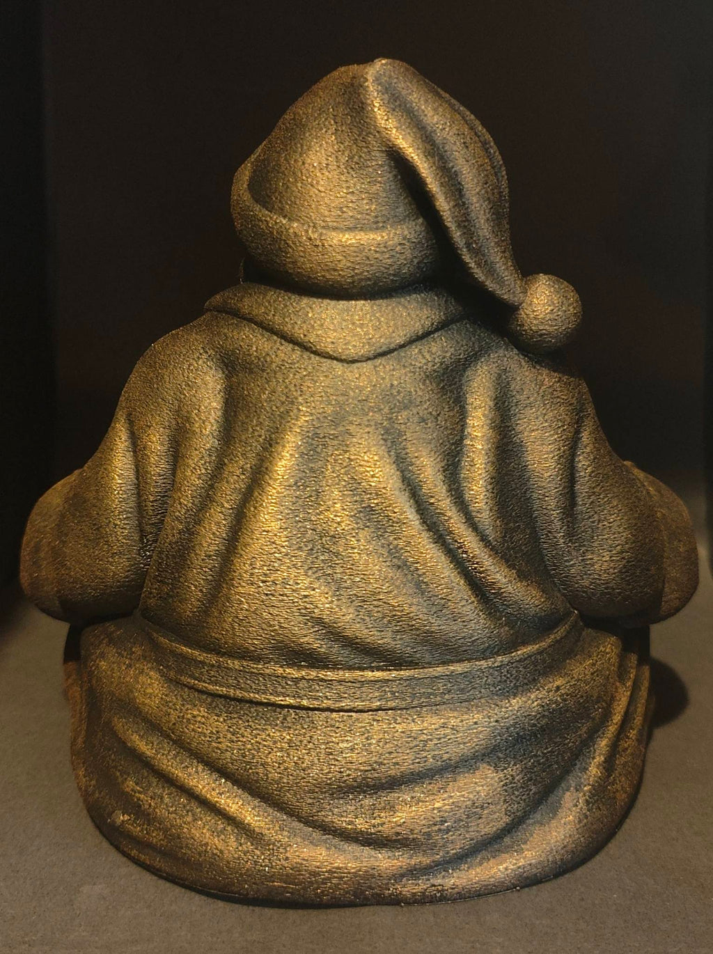 Meditating Santa Statue  Zen Christmas Décor with Metallic Finish