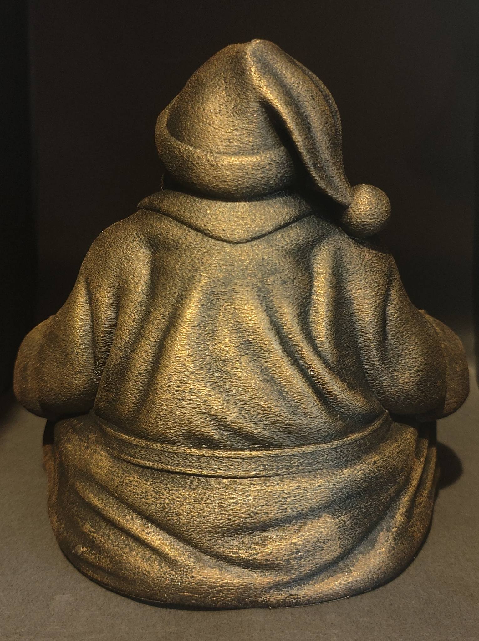 Meditating Santa Statue  Zen Christmas Décor with Metallic Finish